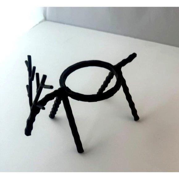 Votive Candle Holder Deer Rustic Twisted Iron - Picture 2 of 6